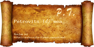 Petrovits Tímea névjegykártya