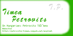 timea petrovits business card